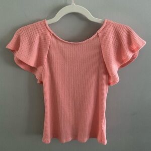 VENUS Ribbed Ruffled Blouse top